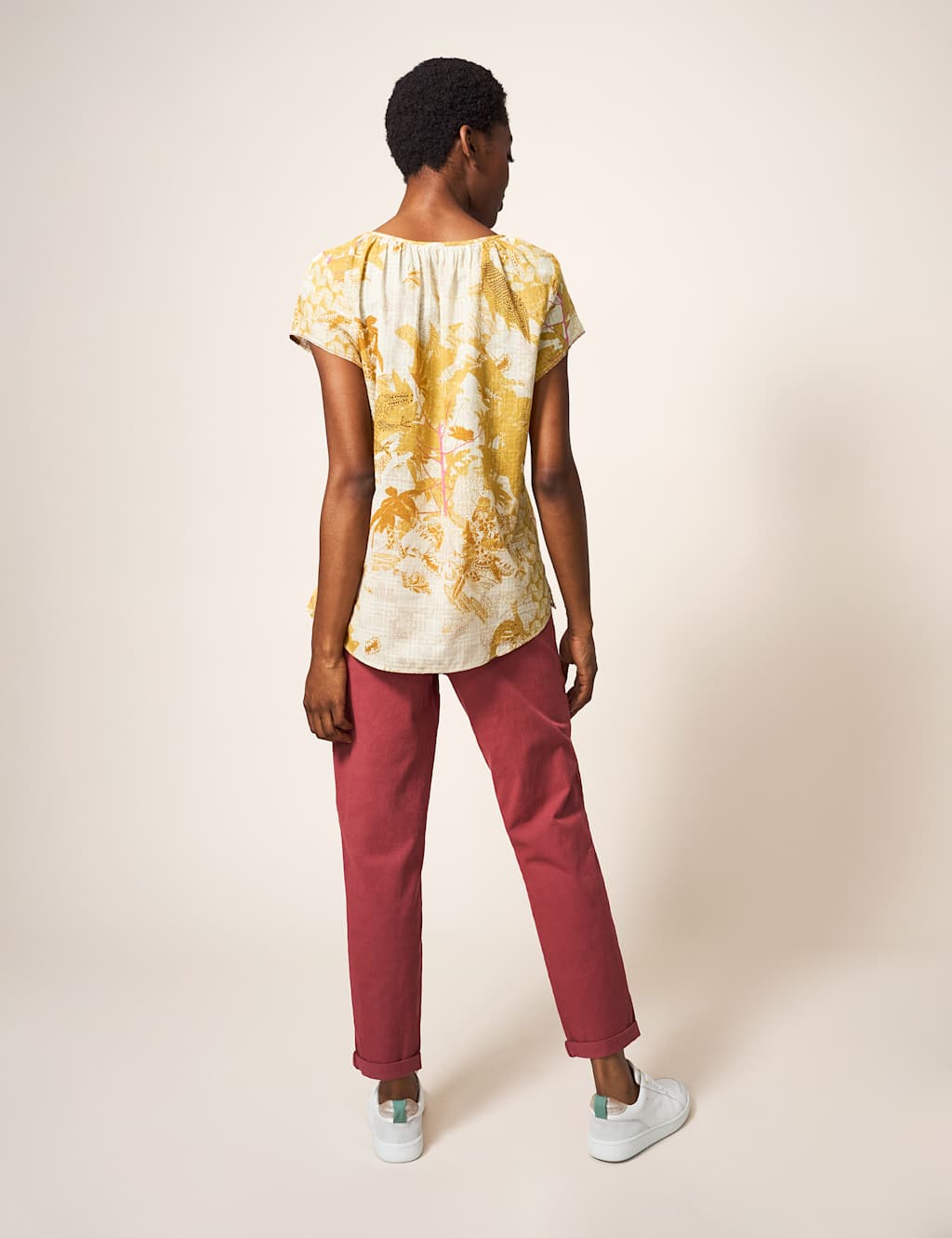 Organic Cotton Printed Notch Neck Blouse image 2