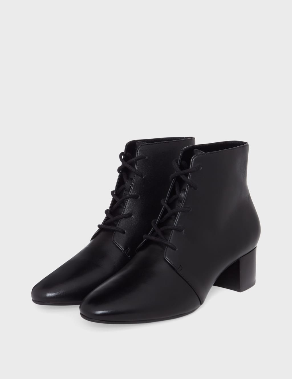 Leather Lace Up Block Heel Ankle Boots image 4