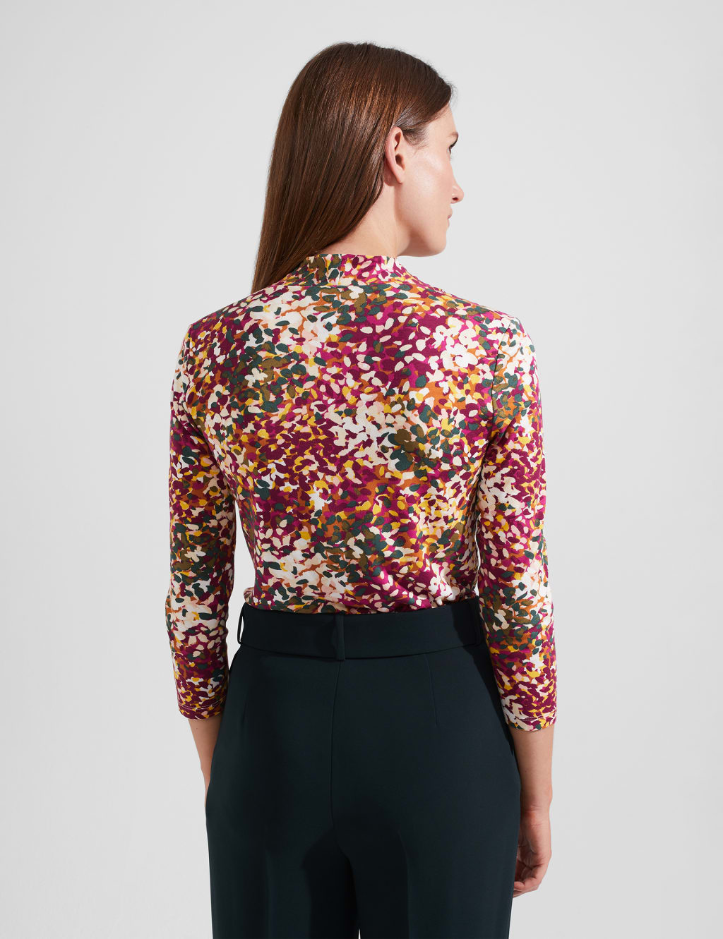 Printed V-Neck Twist Front Top image 5