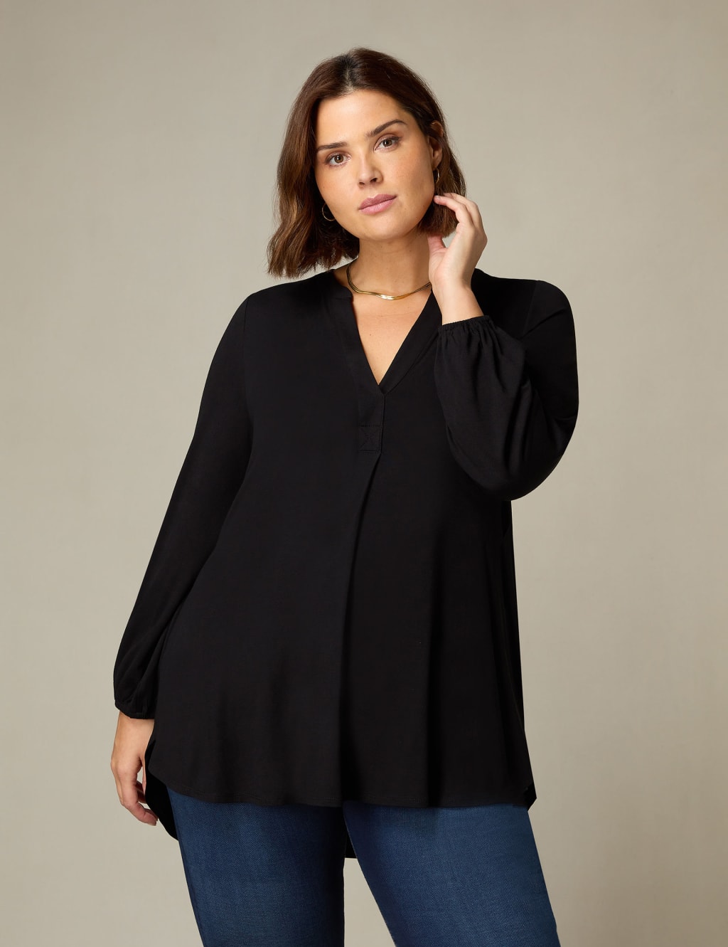 Jersey V-Neck Tunic