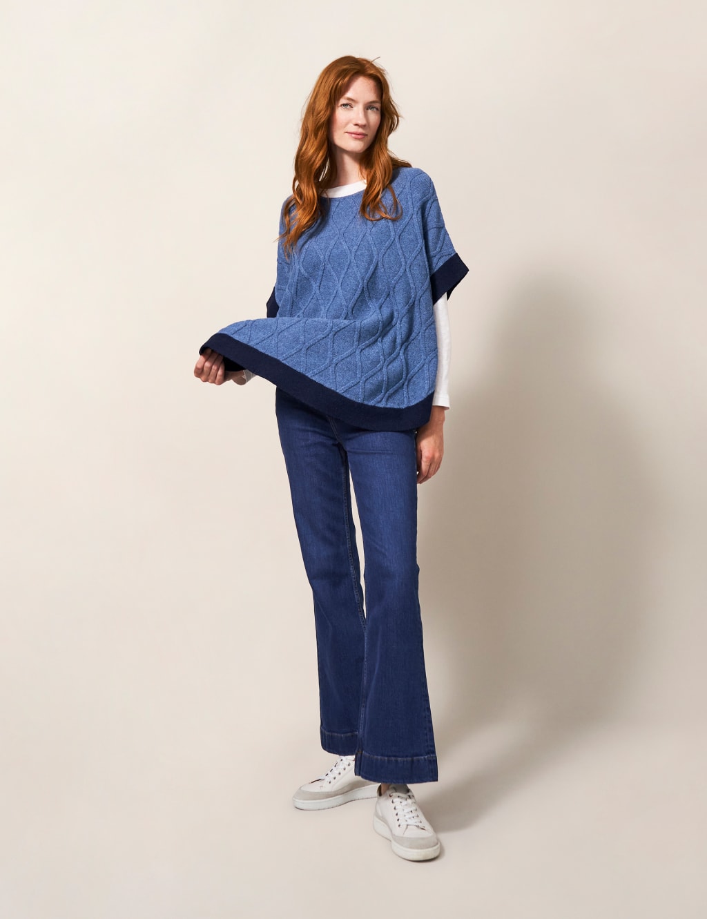 Lambswool Rich Knitted Poncho image 4