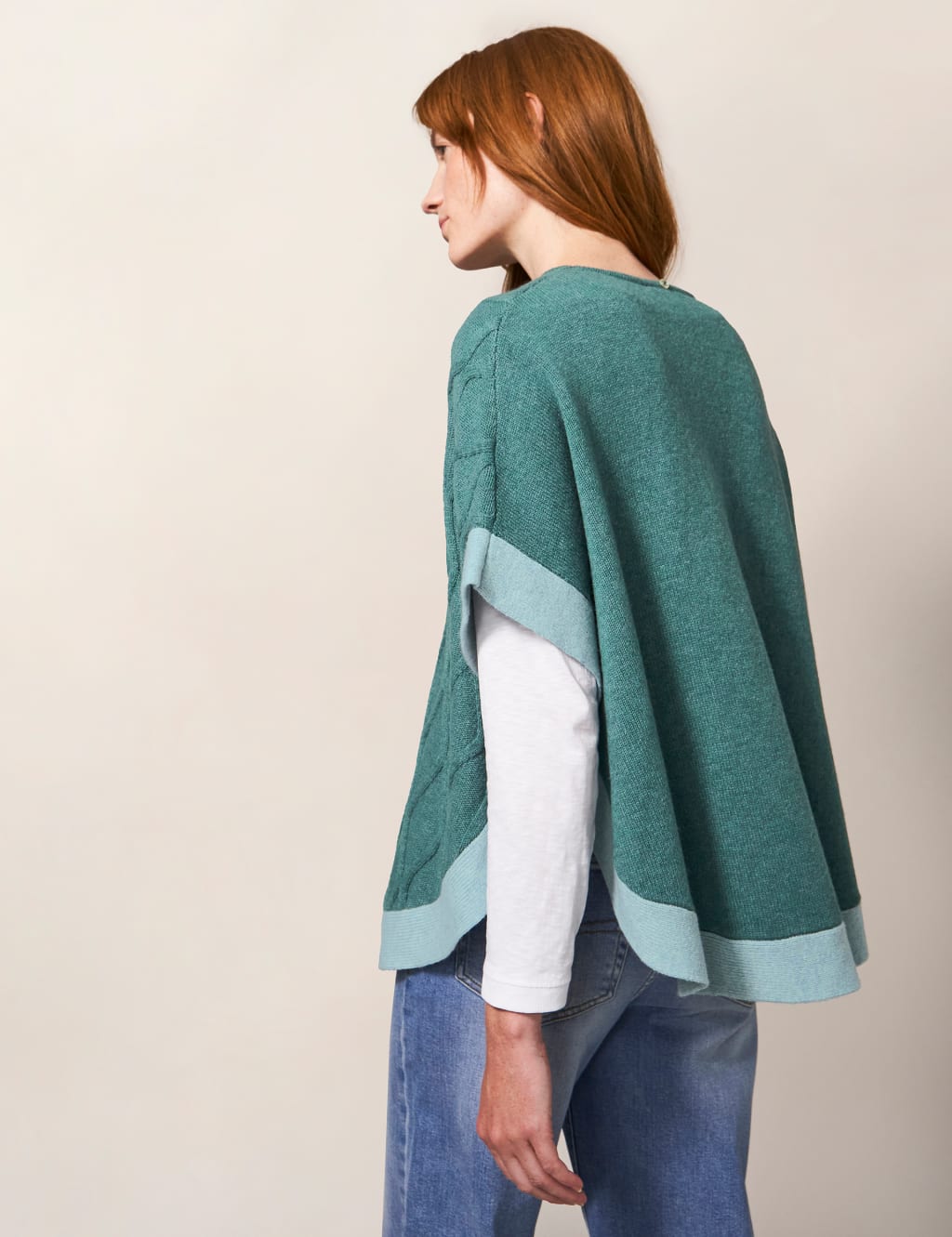 Lambswool Rich Knitted Poncho image 3