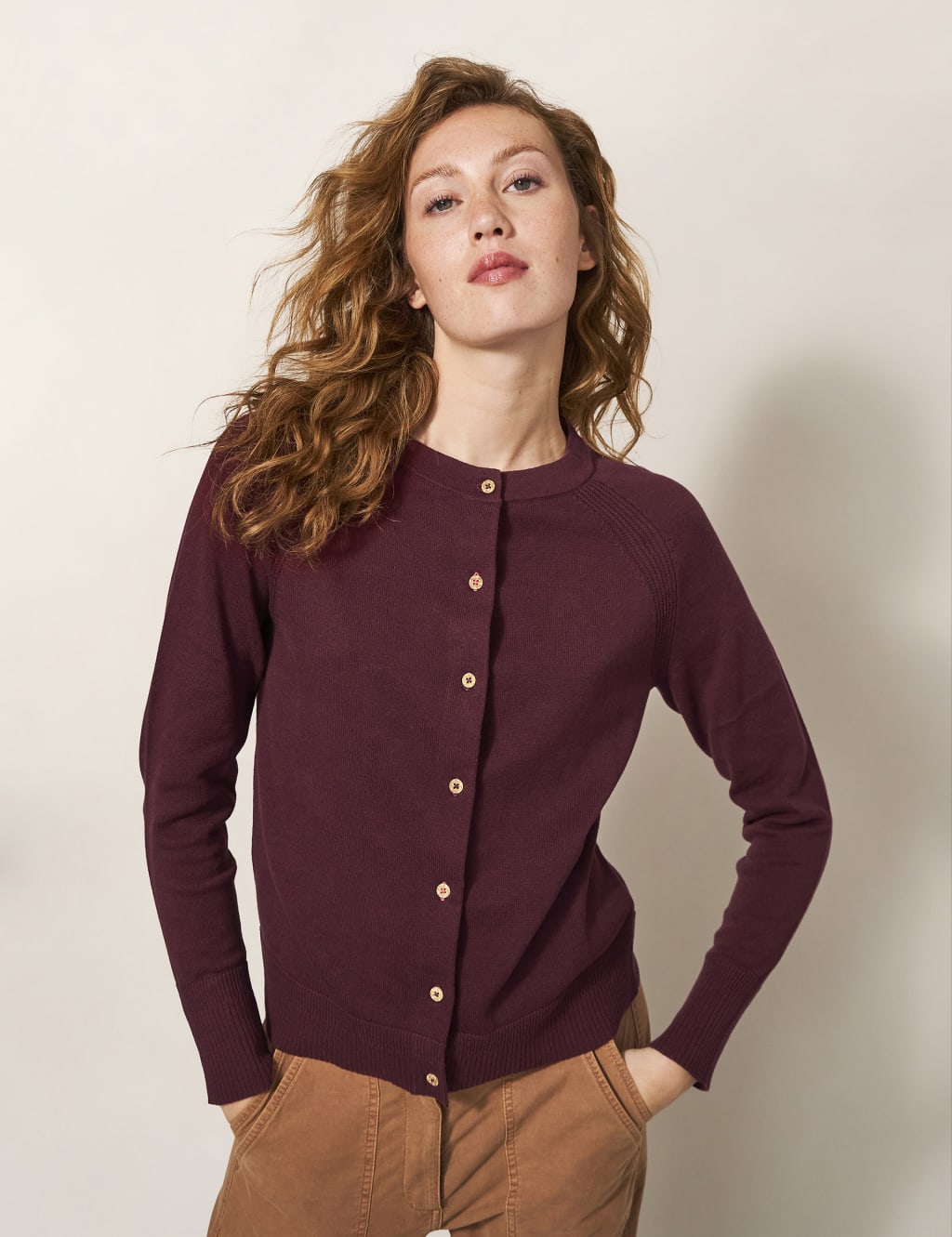 Pure Cotton Crew Neck Cardigan image 1