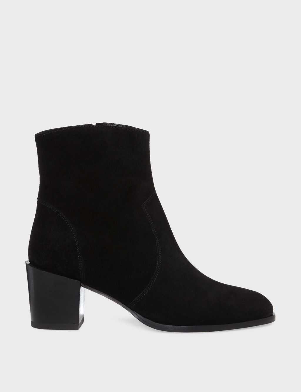 Suede Block Heel Round Toe Ankle Boots image 2