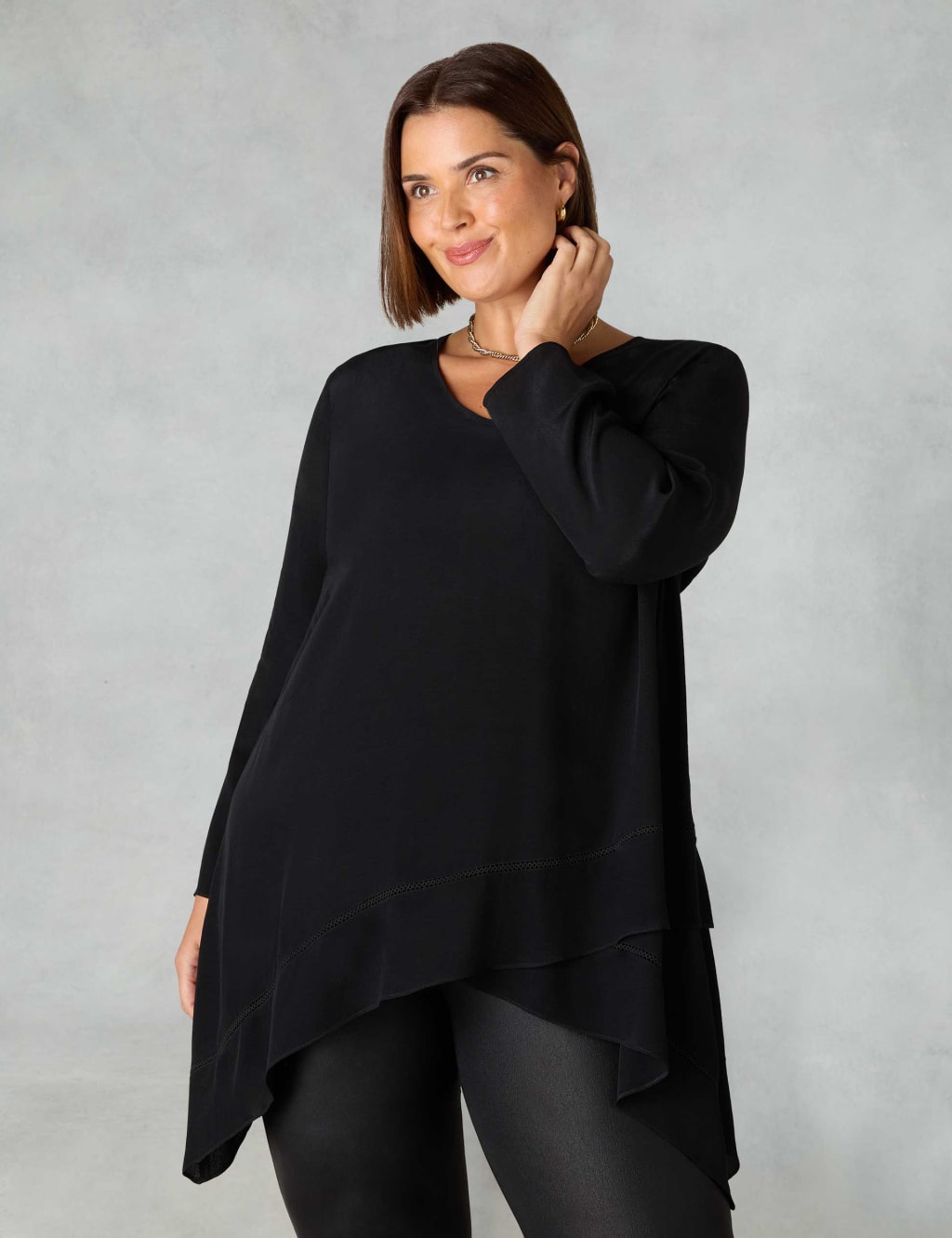 Plain black sales tunic top