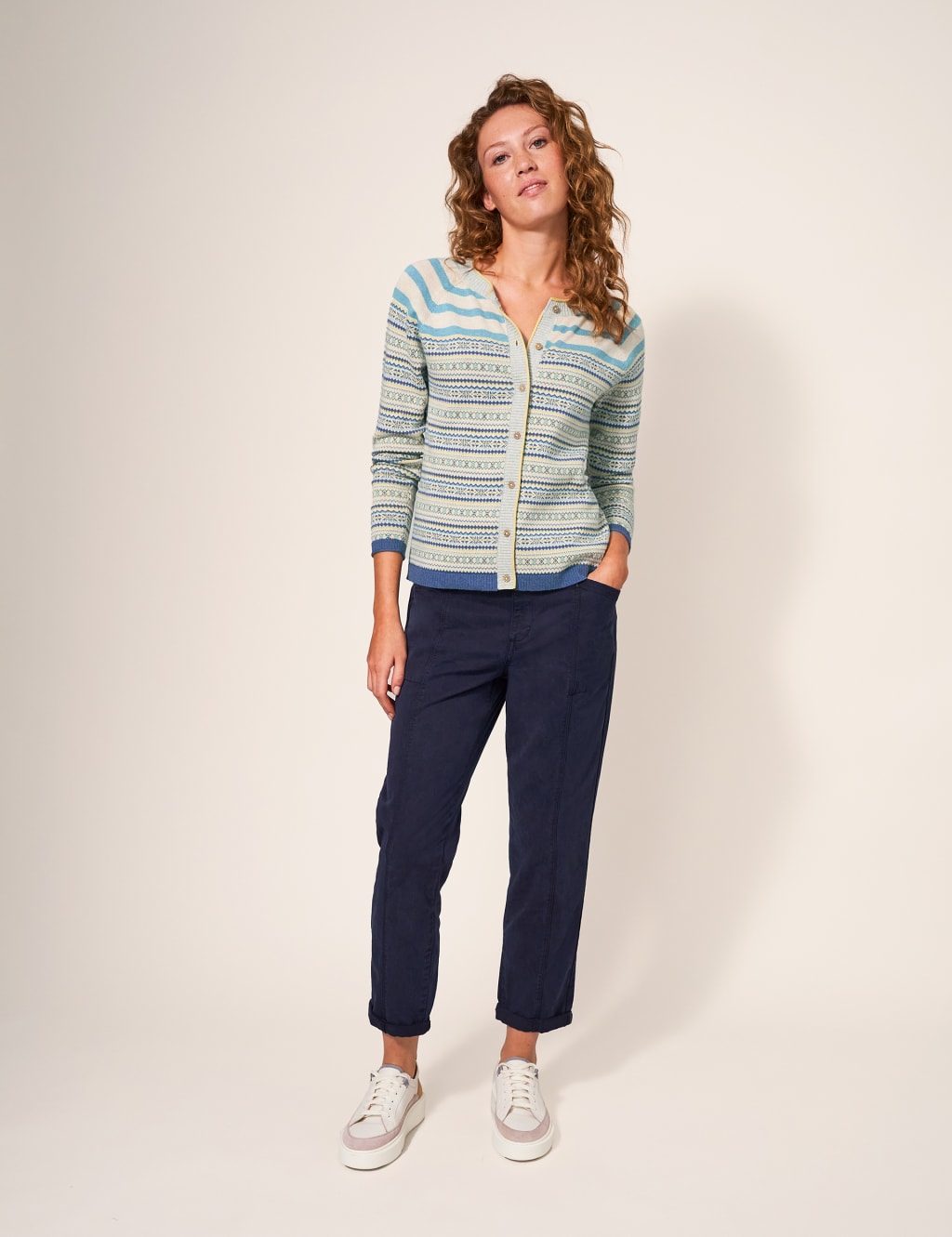 Pure Cotton Striped Crew Neck Cardigan image 5