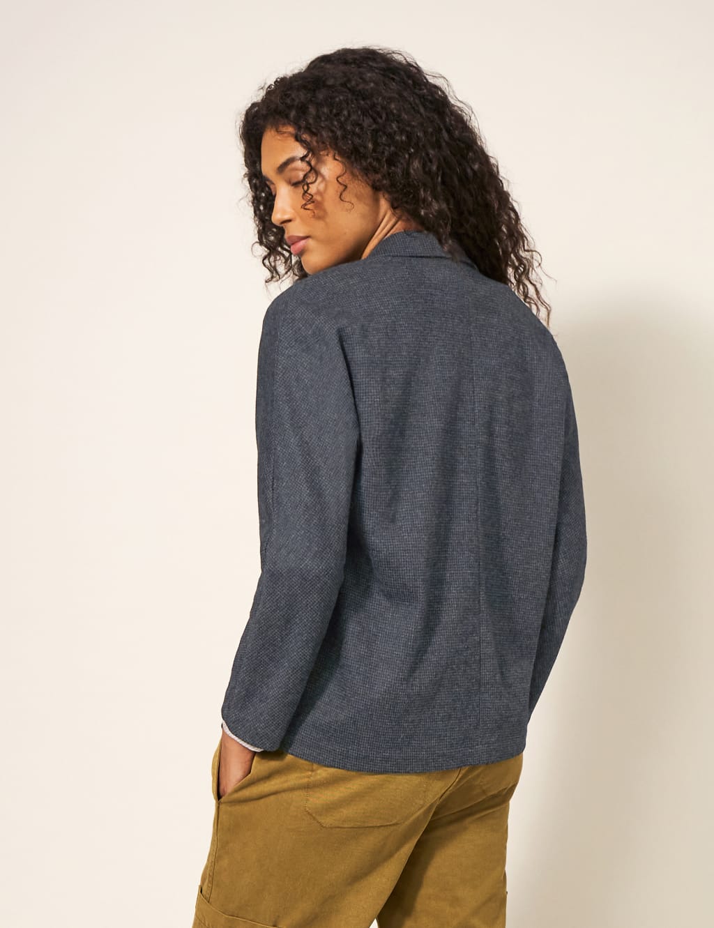 Jersey Textured Blazer Jacket with Wool image 3