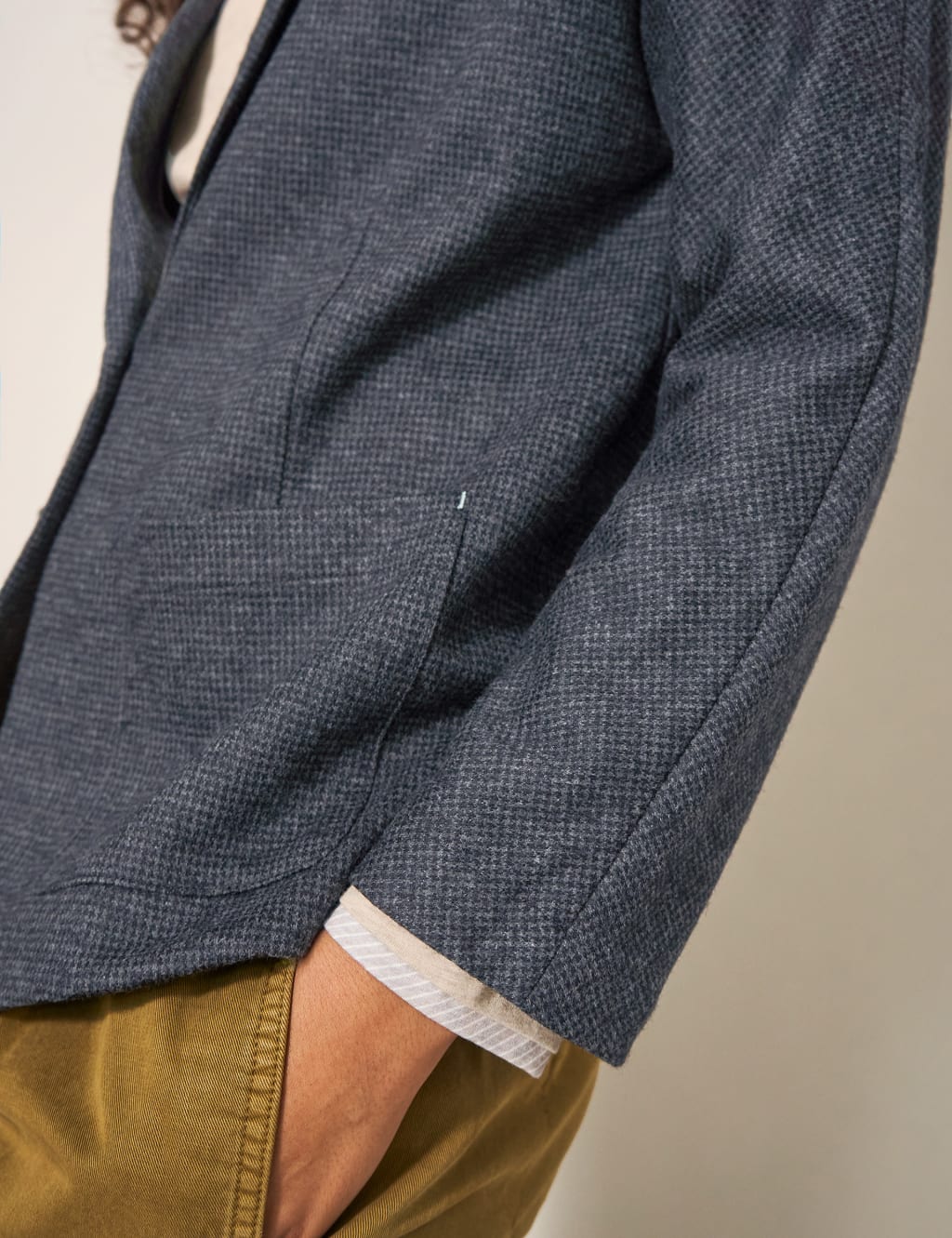 Jersey Textured Blazer Jacket with Wool image 5