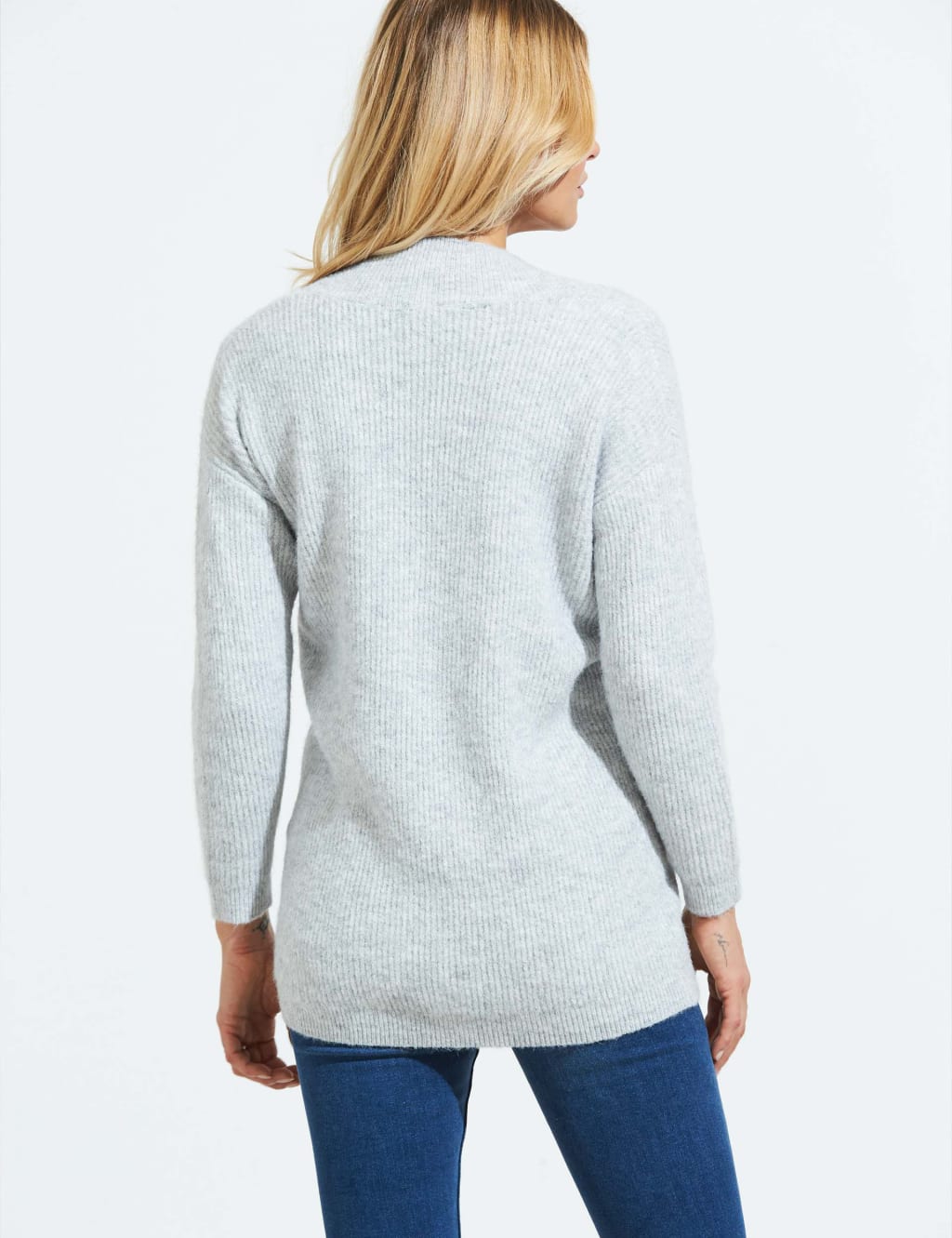 Knitted V-Neck Relaxed Jumper image 3