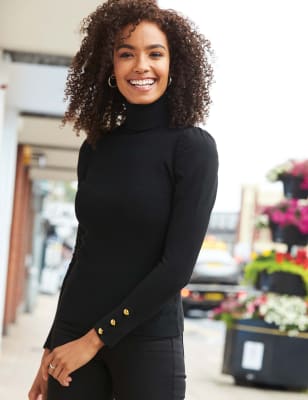 Black polo neck outlet jumper womens