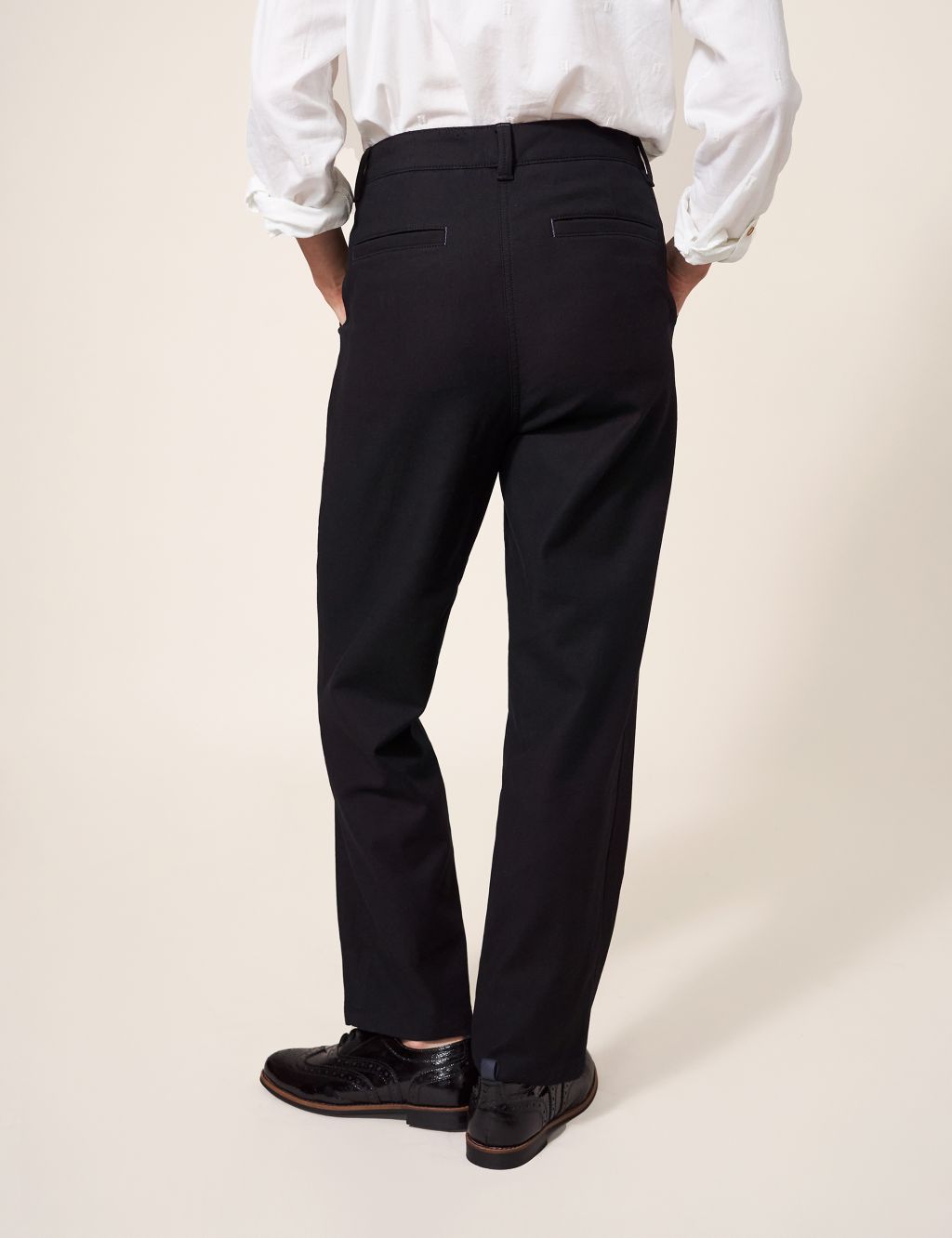 Cotton Rich Slim Fit Ankle Grazer Trousers image 2