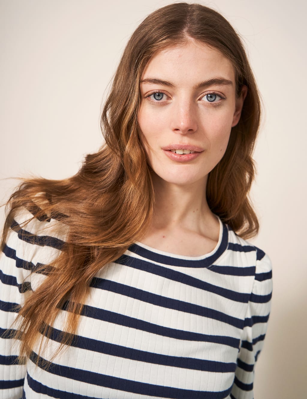 Pure Cotton Striped Puff Sleeve T-Shirt image 4