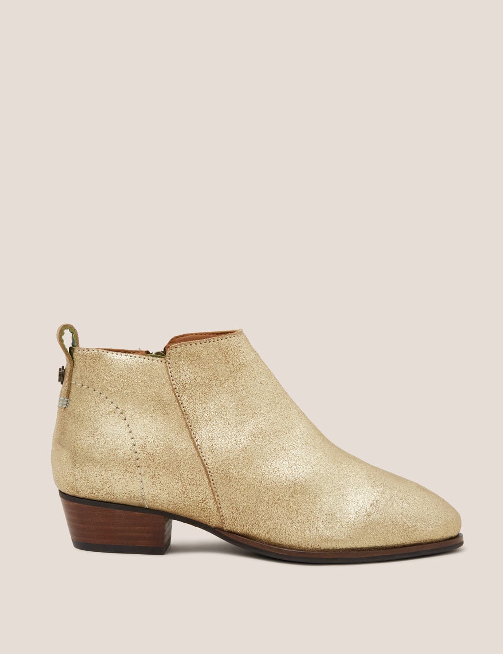 Old gold ankle boots