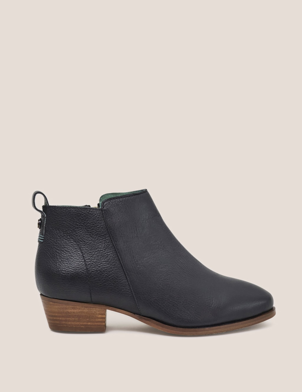 Leather Block Heel Ankle Boots image 1