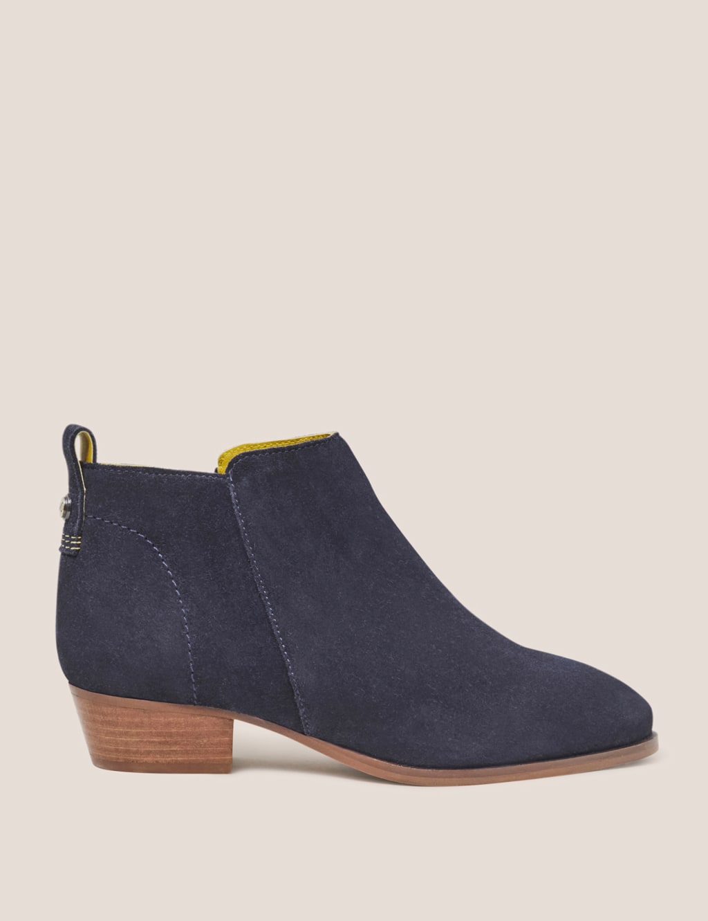 Suede Block Heel Ankle Boots