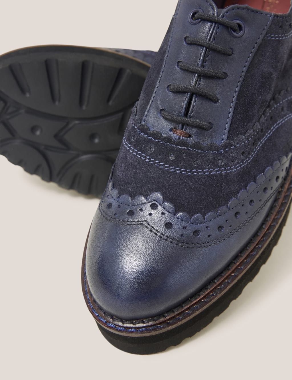 Leather Lace Up Flatform Brogues image 2