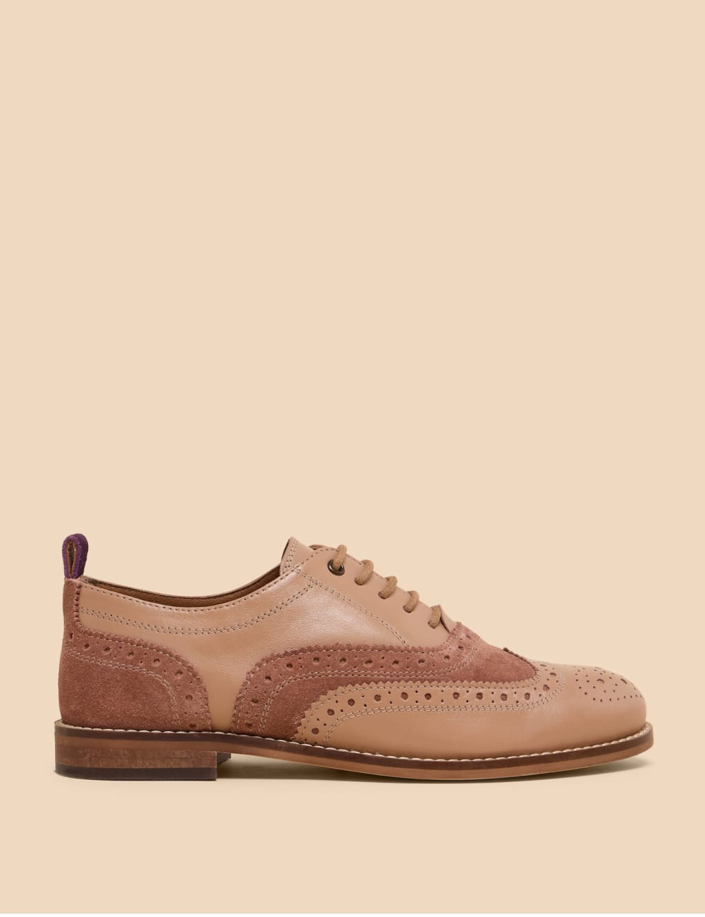 Leather Lace Up Flat Brogues