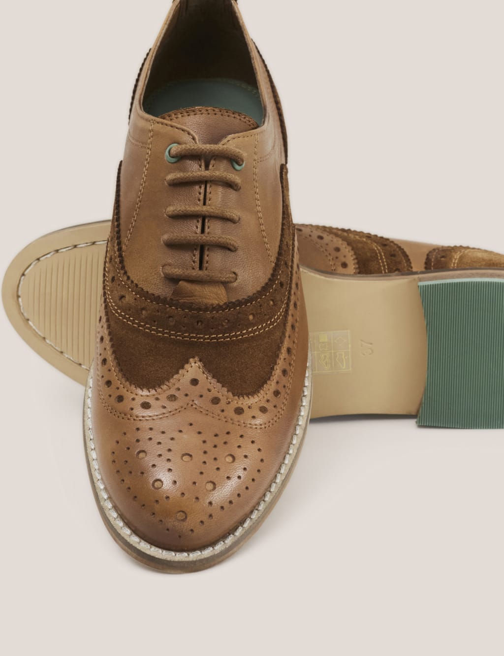 Leather Lace Up Flat Brogues image 3