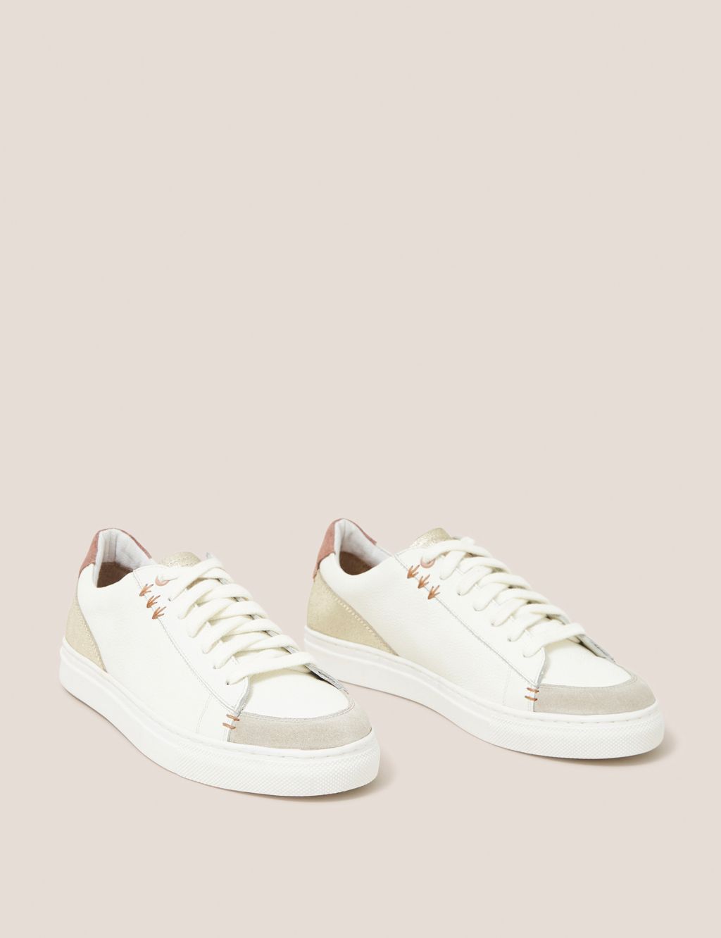 Leather Lace Up Trainers image 1