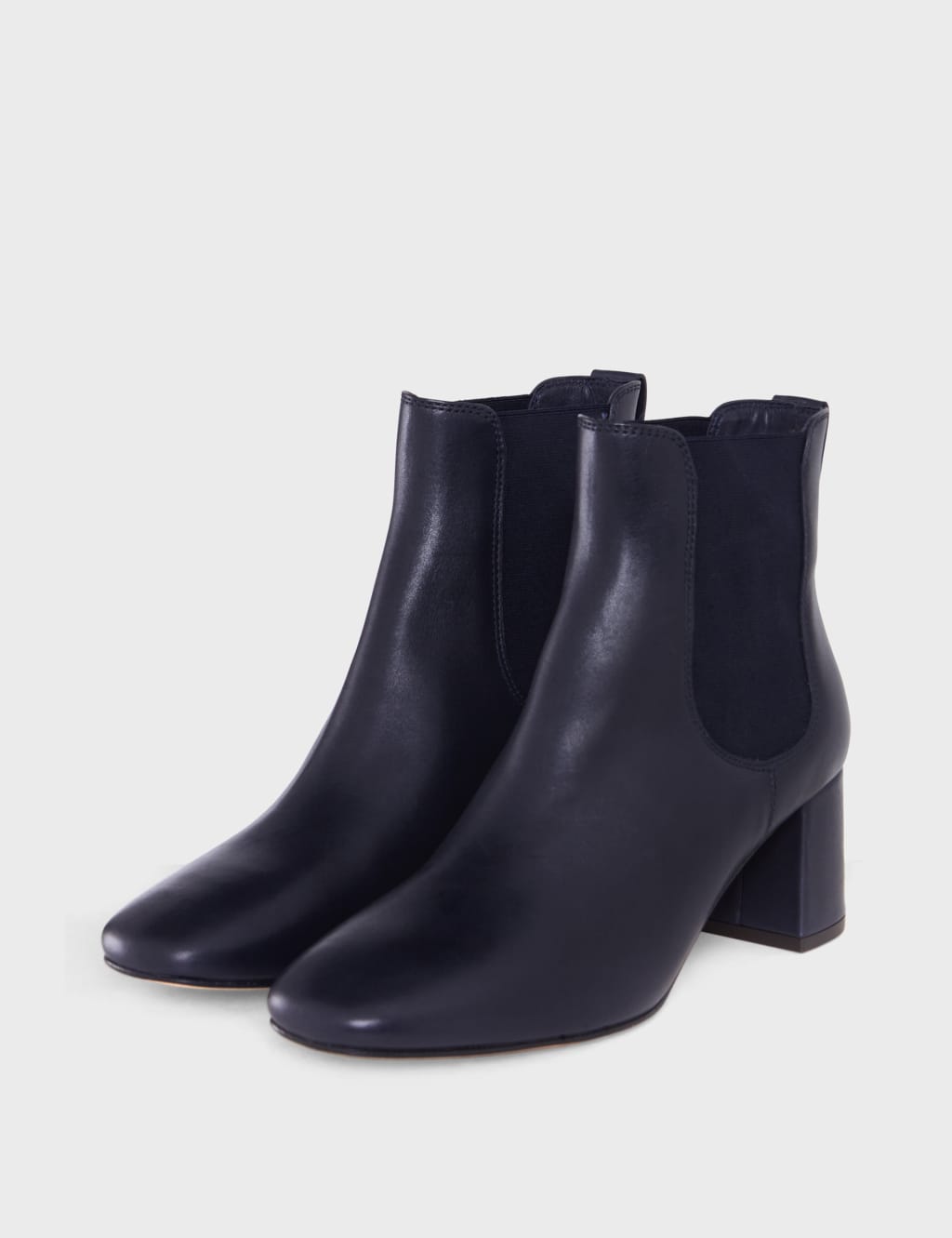 Leather Chelsea Block Heel Boots image 4