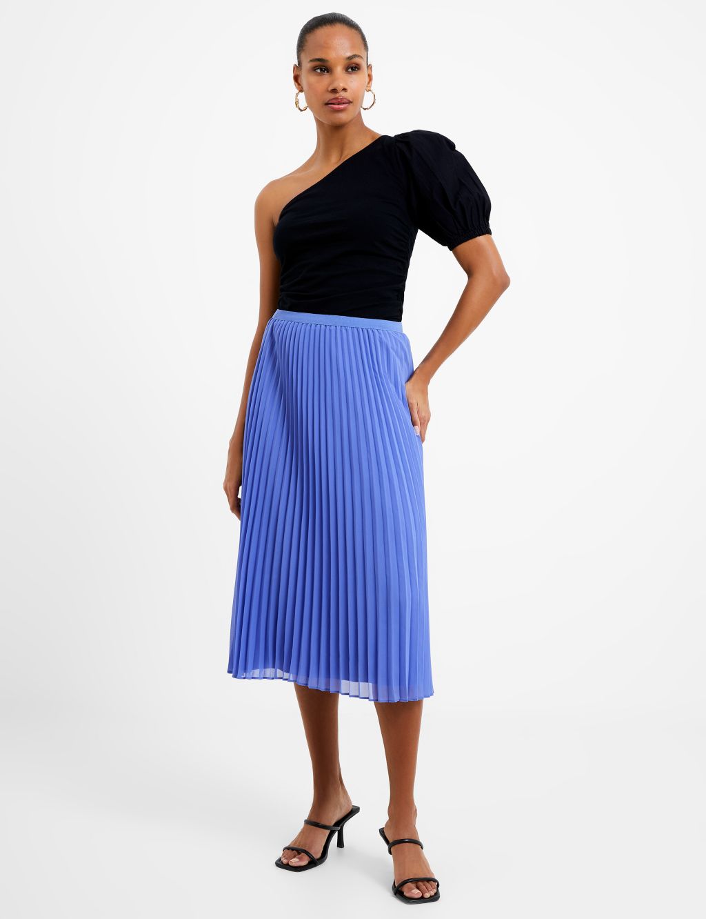 Plisse Pleated Midi Skirt image 1