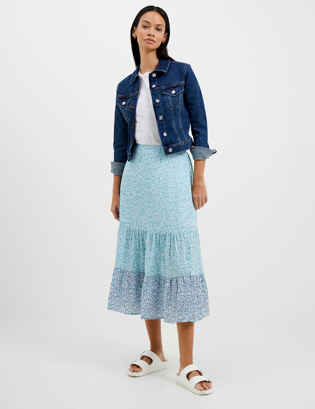 Floral Midi Tiered Skirt image 1