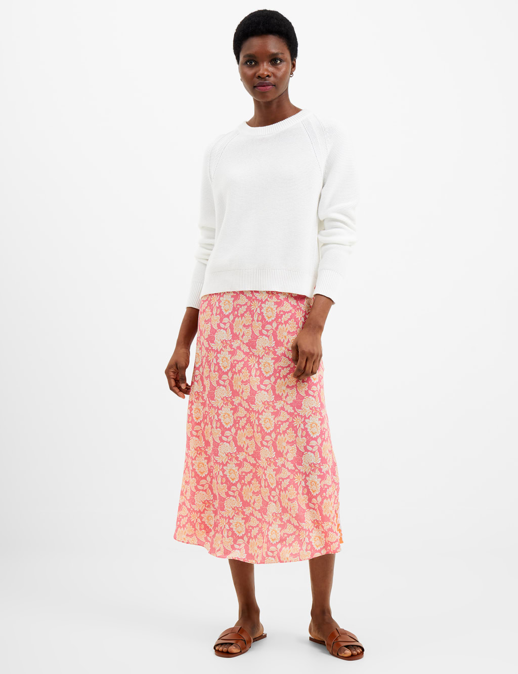 Floral Midi Slip Skirt image 1