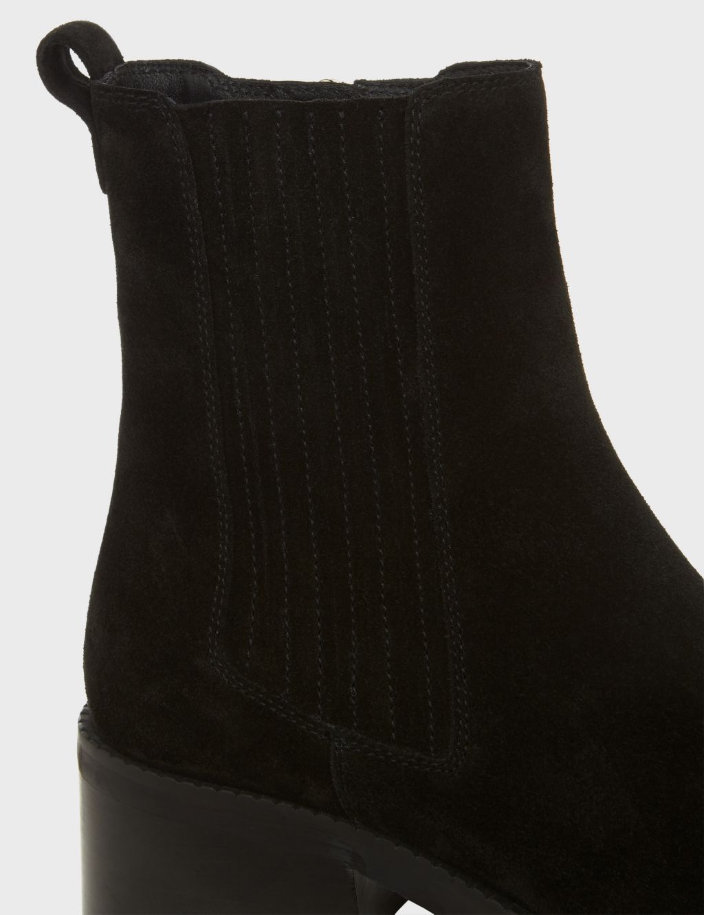 Suede Block Heel Square Toe Ankle Boots image 4
