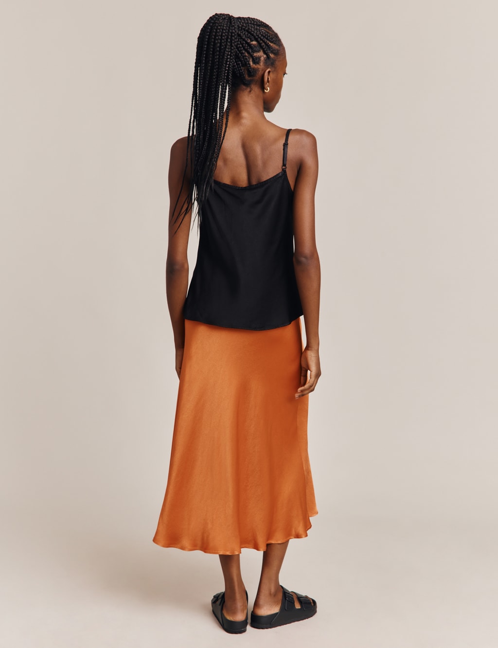 Satin Midi Slip Skirt image 3
