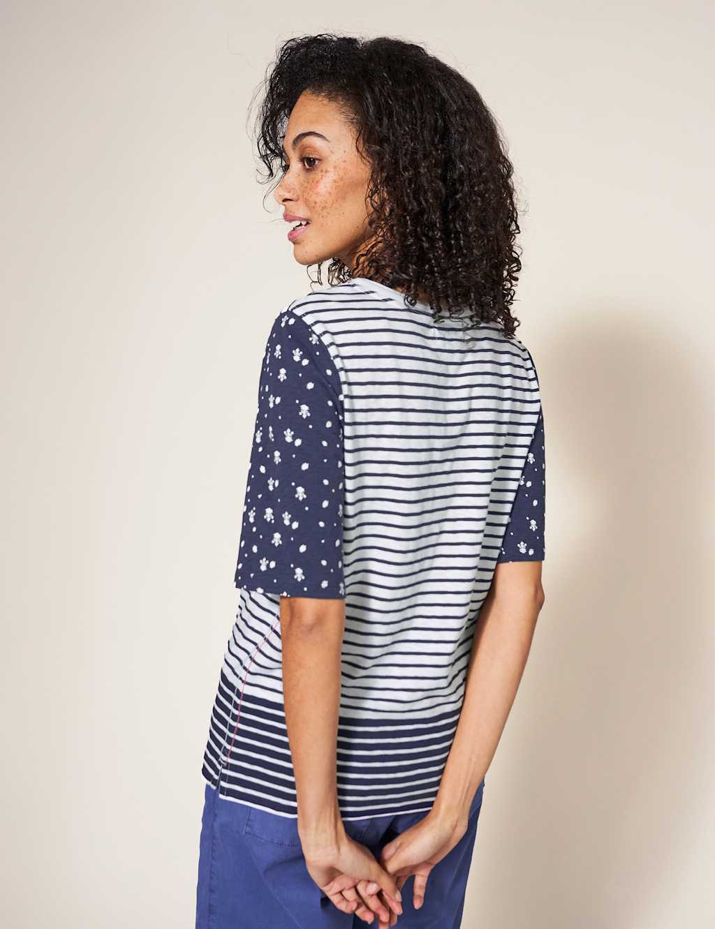 Pure Cotton Striped T-Shirt image 2
