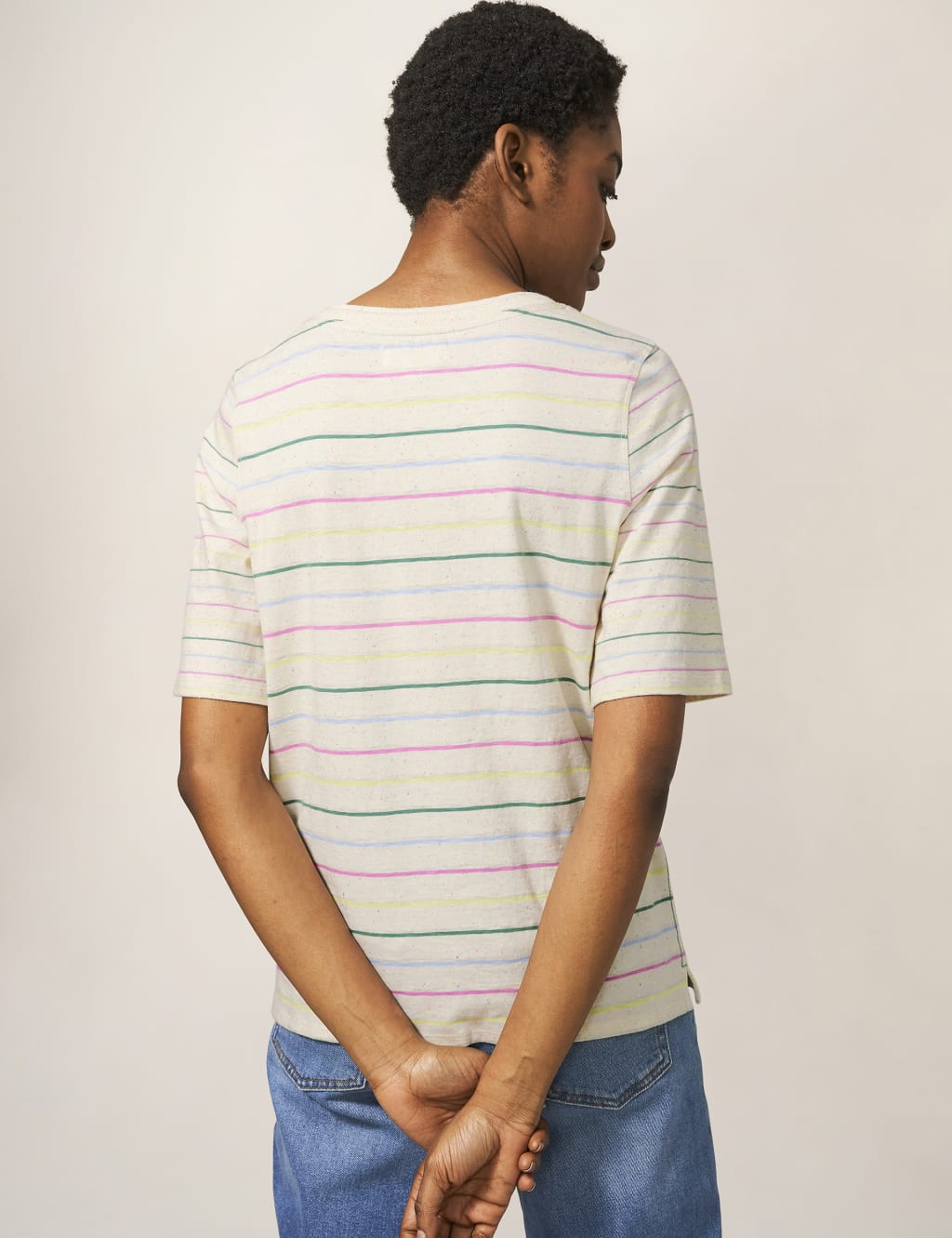 Pure Cotton Striped T-Shirt image 2