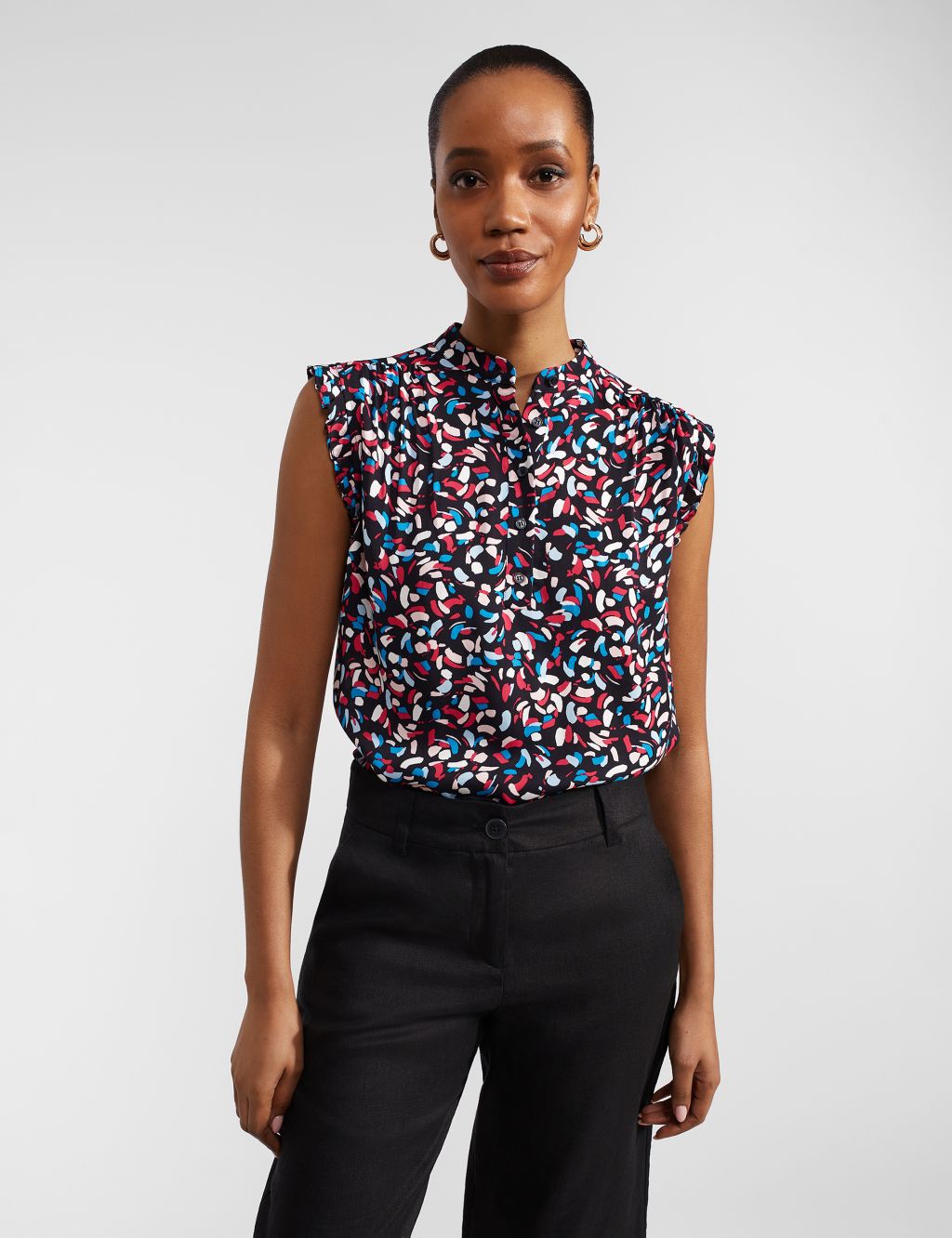 Brushed Jacquard High Neck Top, M&S Collection
