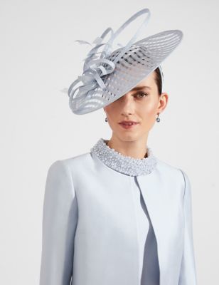 Hobbs Womens Bow and Feather Fascinator - Light Blue, Light Blue