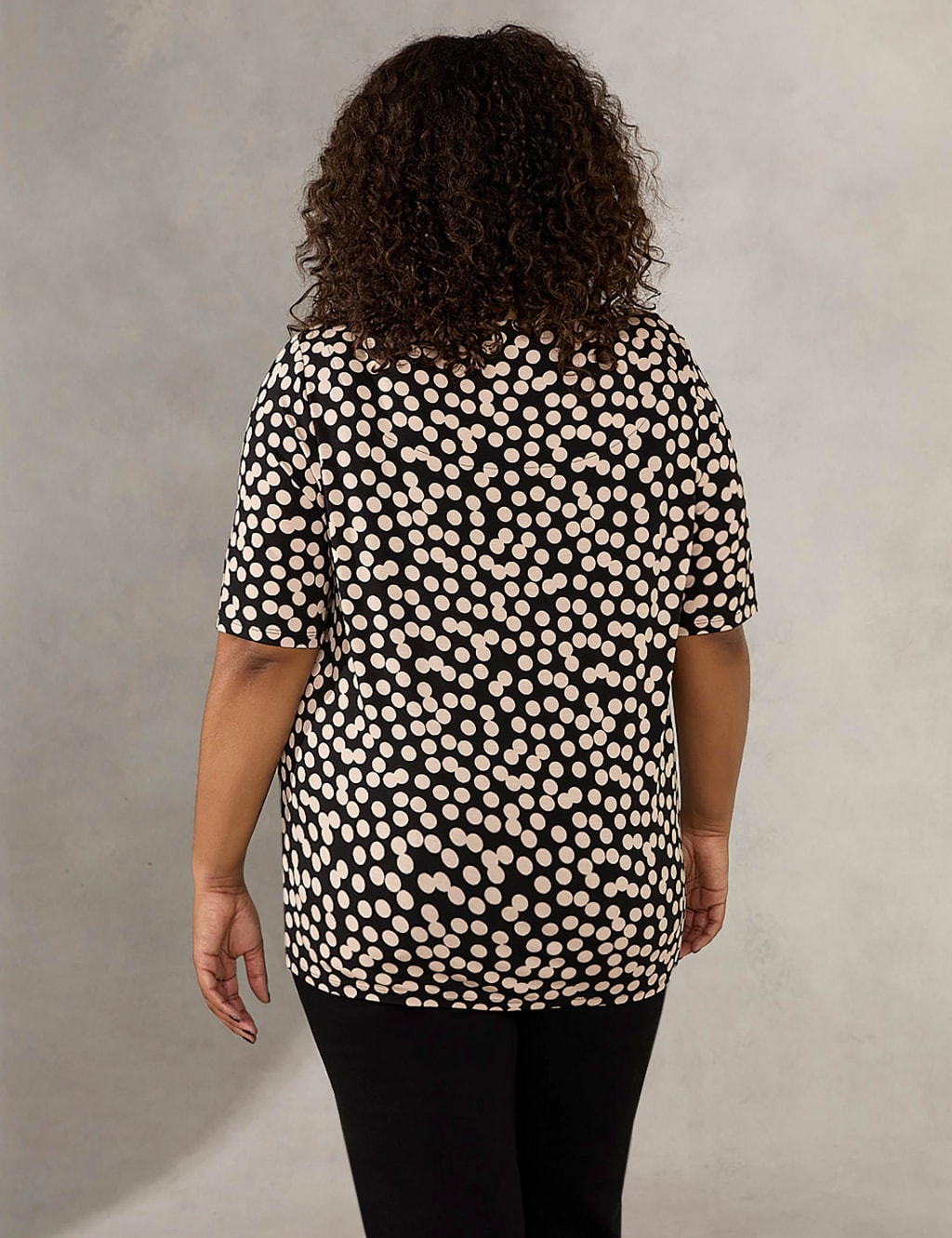 Jersey Polka Dot Relaxed Longline T-Shirt image 4