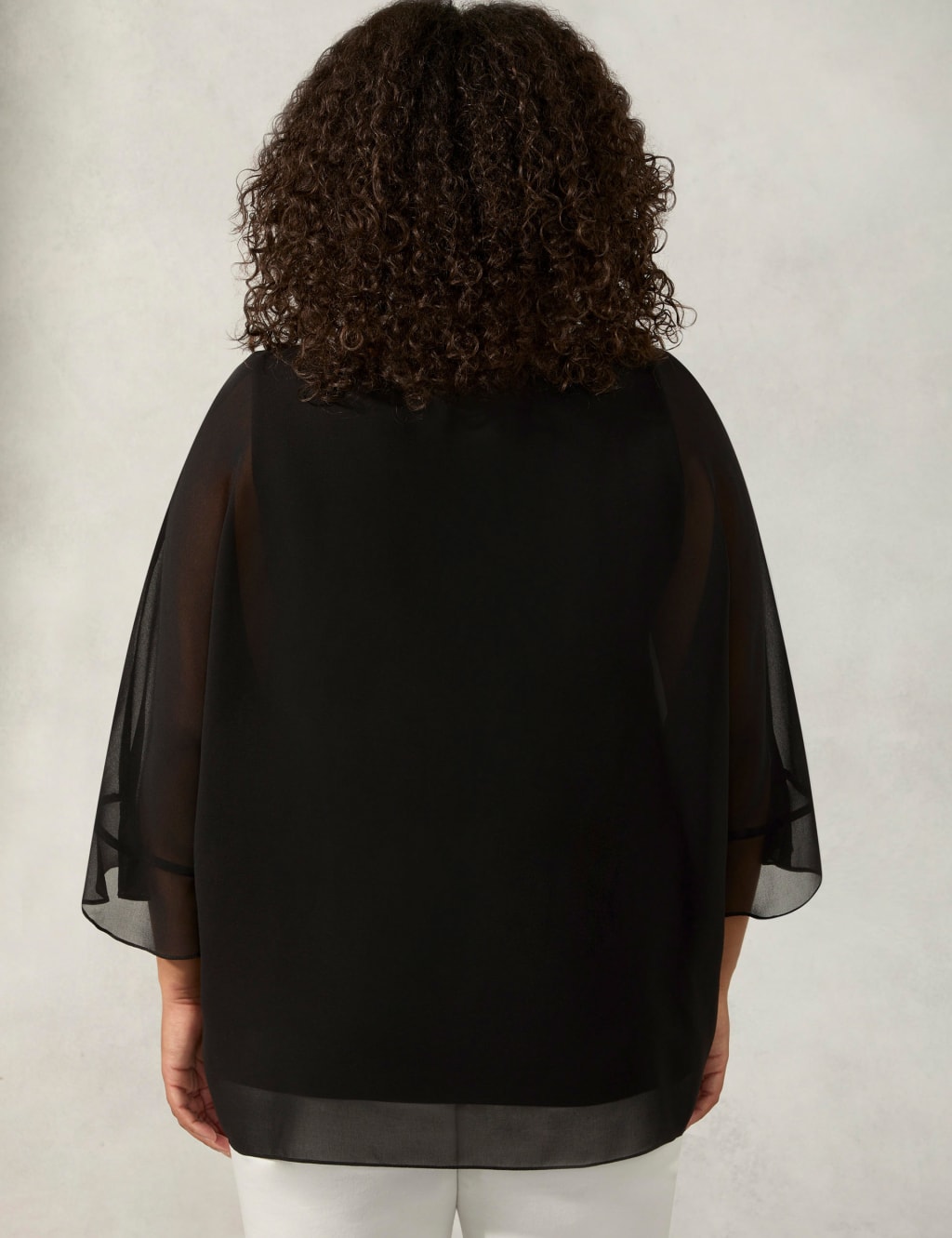 Round Neck Frill Sleeve Relaxed Blouse image 4