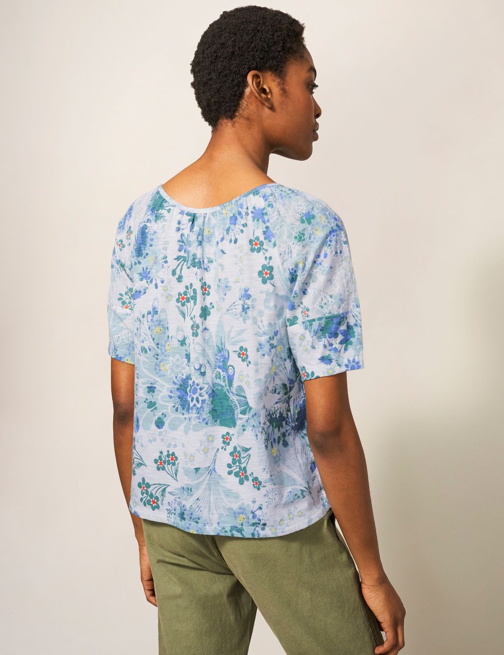 Pure Cotton Printed V-Neck Top image 2
