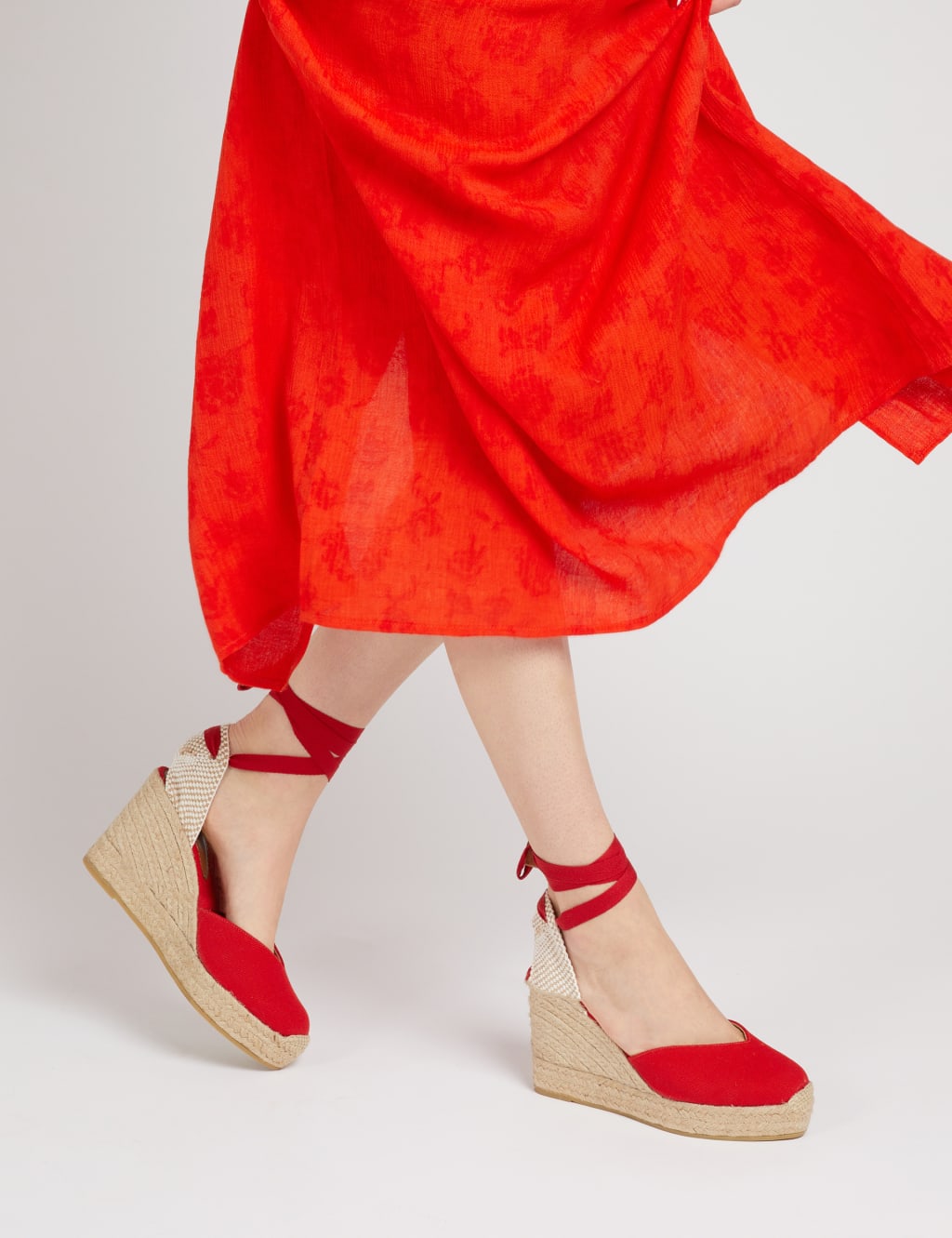 Canvas Ankle Strap Wedge Espadrilles image 1