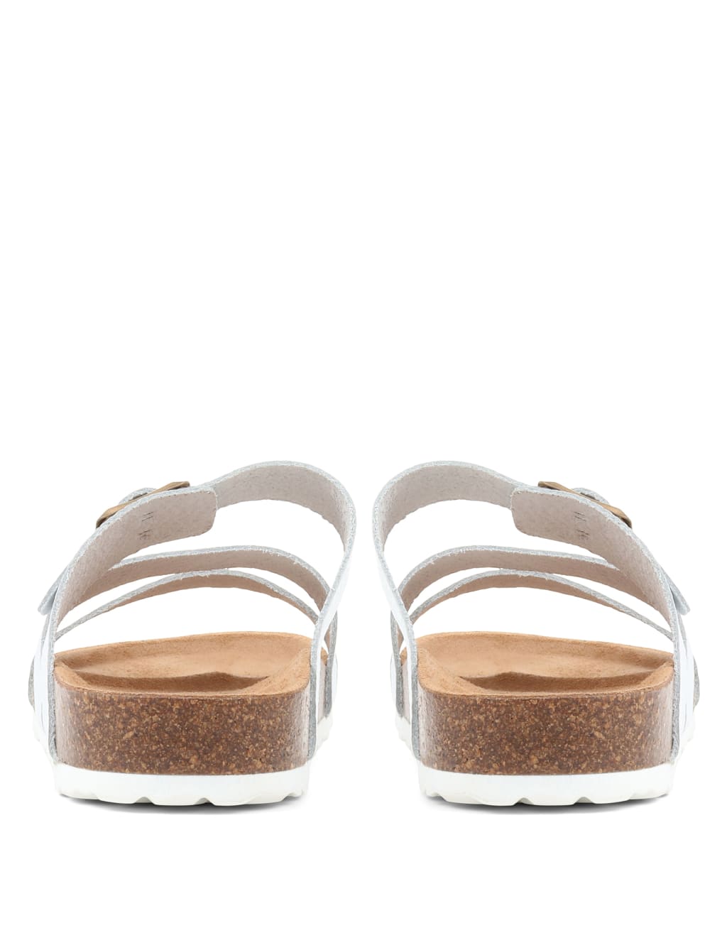 Leather Metallic Flat Mule Sandals image 3