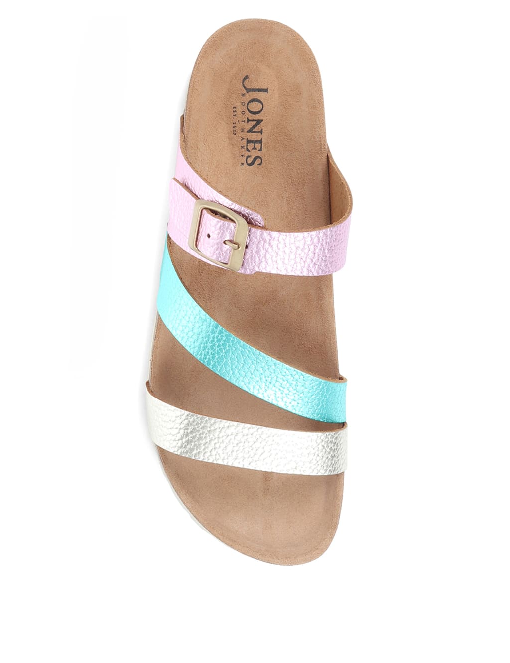 Leather Metallic Flat Mule Sandals image 6