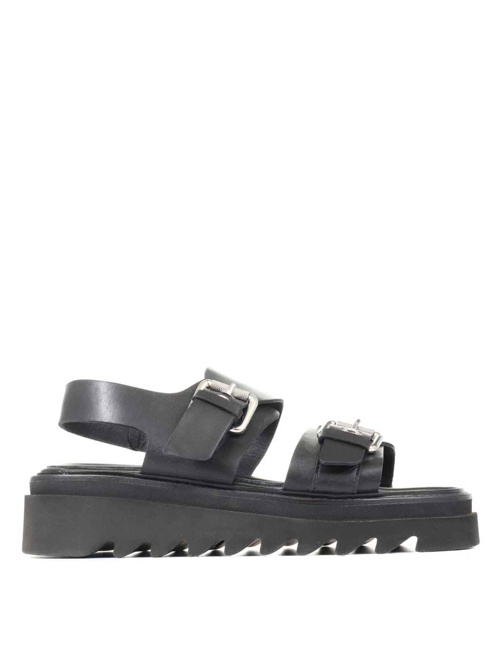 Leather Buckle Ankle Strap Flatform Sandals image 3