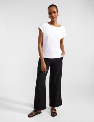 Hobbs Women's Pure Linen Straight Leg Trousers - 6 - Black, Black,Navy,White