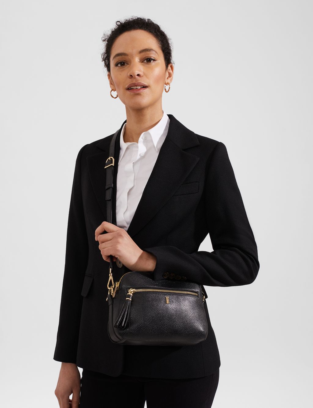 Leather Zip Detail Cross Body Bag