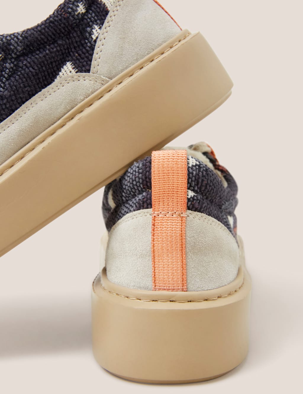 Suede Colour Block Lace Up Trainers image 4