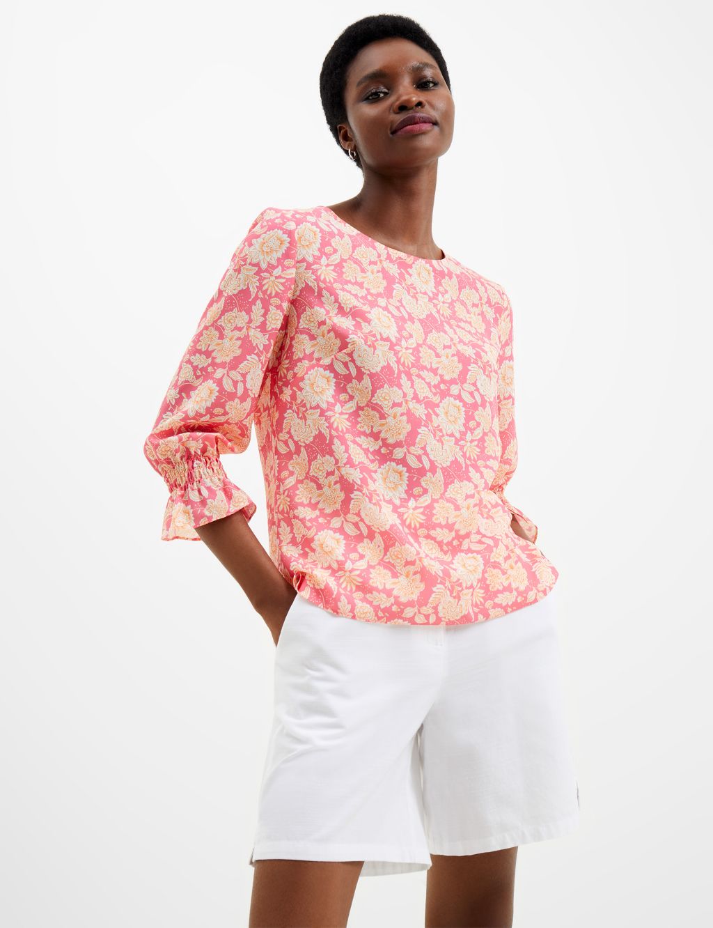 Crepe Floral Shell Top image 1