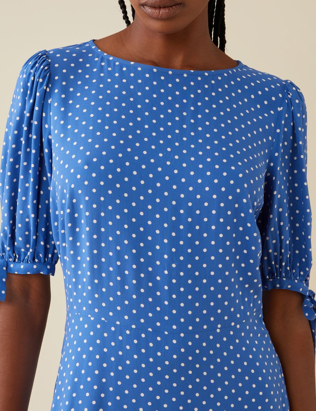 Polka Dot Short Sleeve Midi Tea Dress image 3