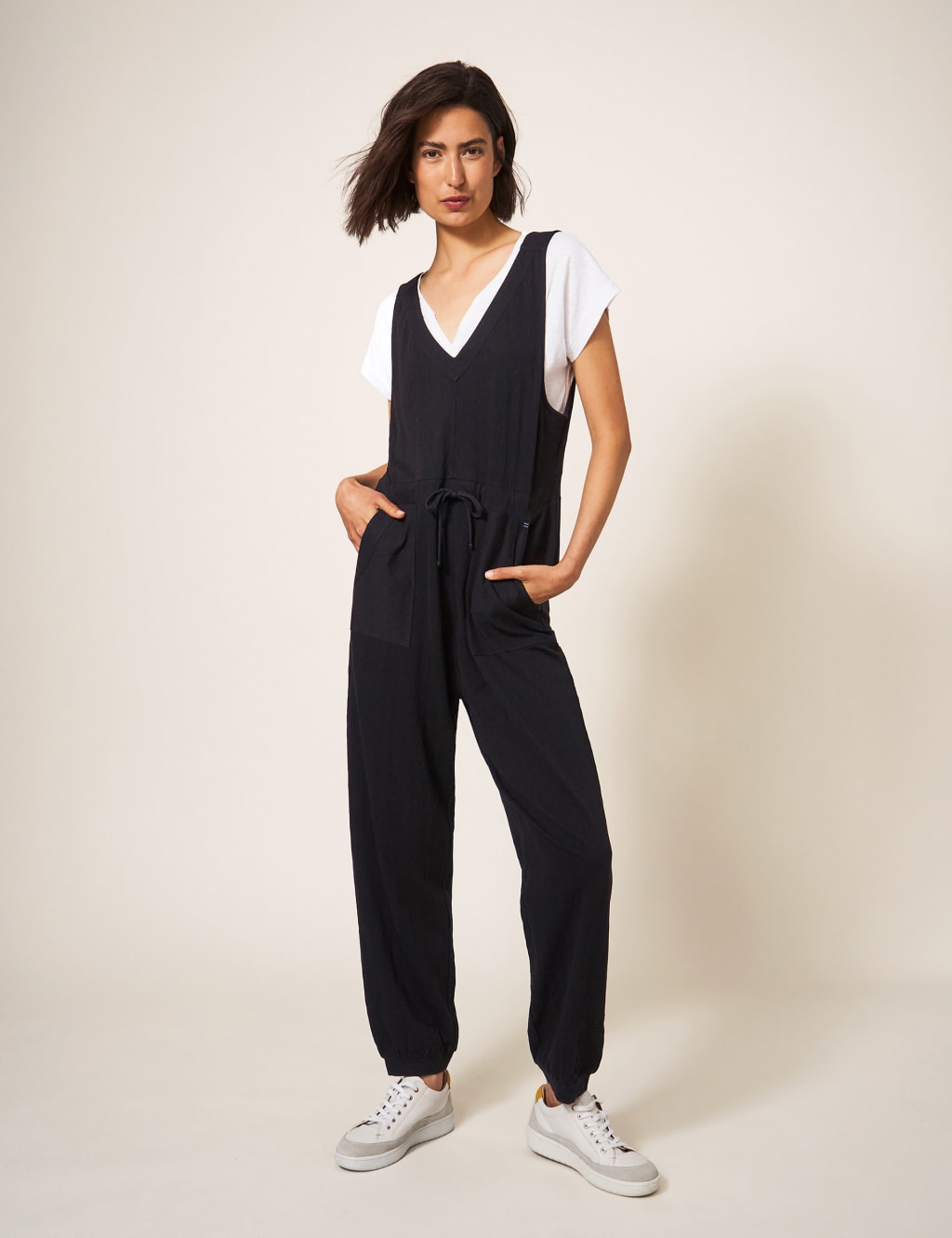 Jersey Drawstring Sleeveless Jumpsuit image 1