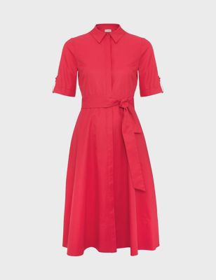 Flounce London satin wrap front midaxi dress in hot pink - ShopStyle