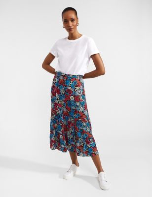 Hobbs Women's Floral Midi A-Line Skirt - 8 - Multi, Multi