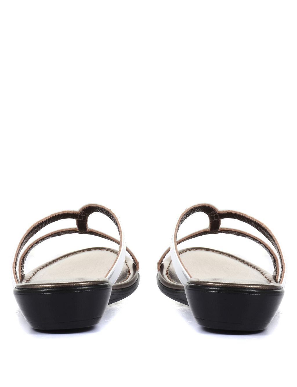 Leather Patent Strappy Flat Mule Sandals image 4
