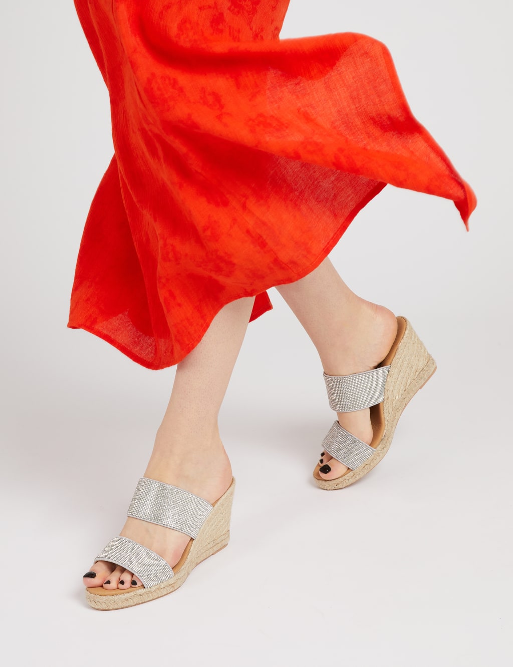 Leather Wedge Heel Espadrille Sandals image 1